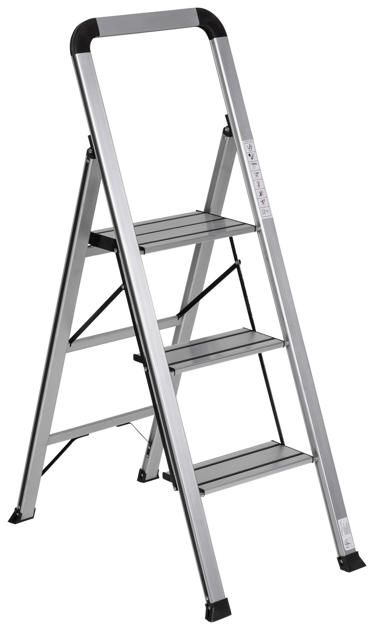 Zložljiva Lestev Solid V, Aluminij - barve aluminija, Basics, kovina (42/128/5cm) - MID.YOU