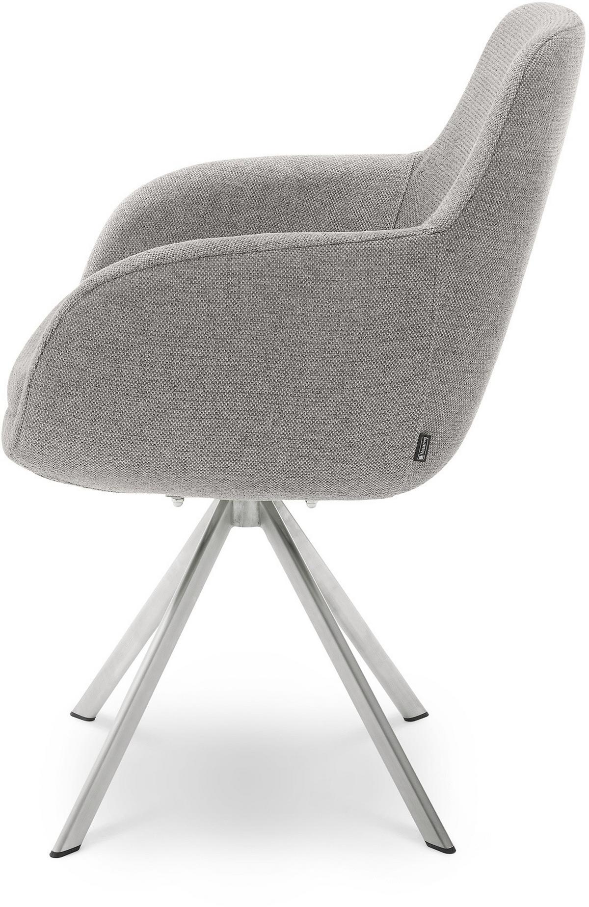 KRZESŁO Z PODŁOKIETNIKAMI TAVIA -MR- - kolor stalowy/taupe, Design, metal/tkanina (62/86/66cm) - Musterring