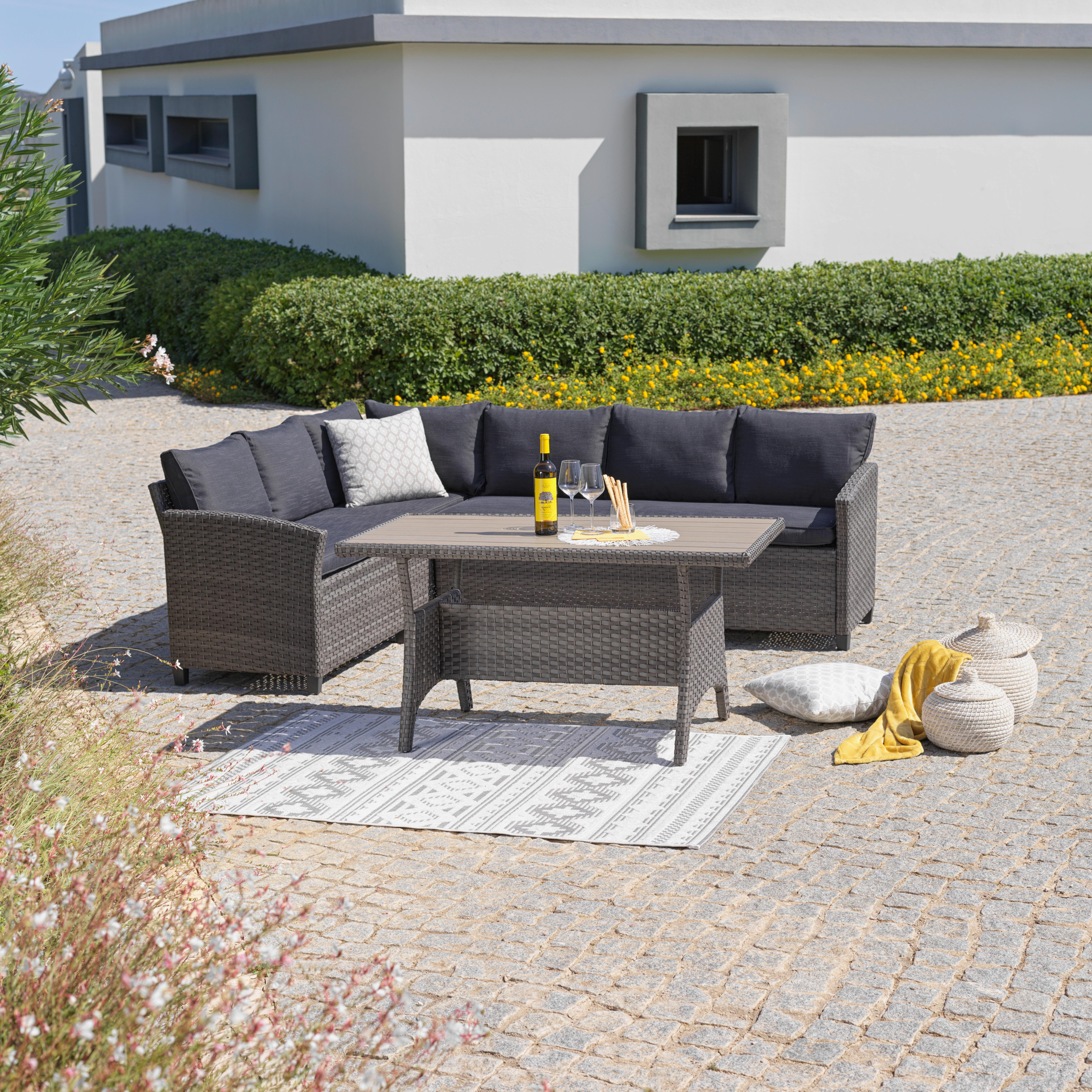 Lounge Garnitura Vipora, Siva, 3-Delni Set - siva, Moderno, kovina/umetna masa (175/220cm)