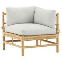 Loungeeckteil Cane Bambus Rattan ca. 75x70 cm - Hellbraun, KONVENTIONELL, Holz/Textil (75/70/74cm) - Gardenson