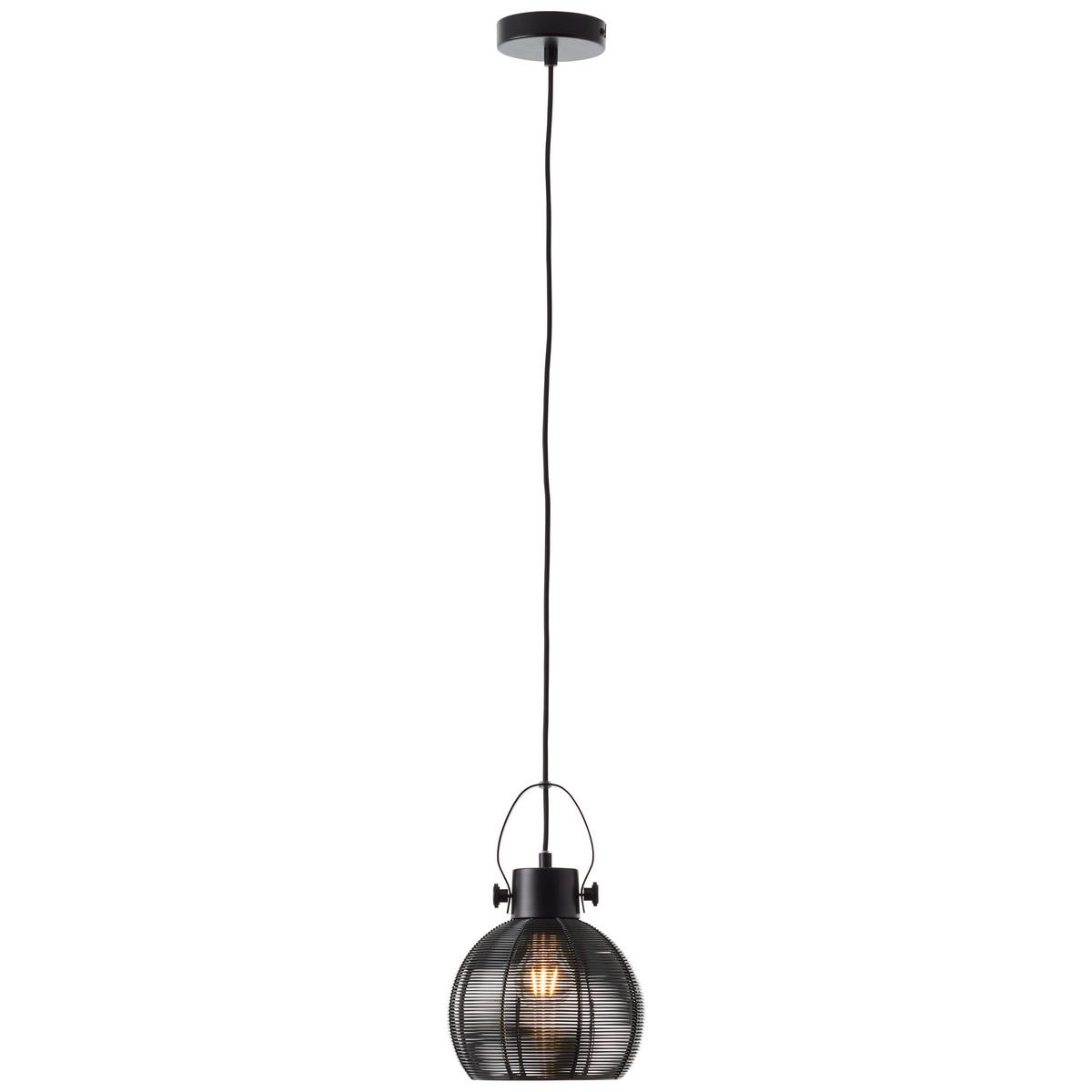 Hängeleuchte Sambo in Schwarz max. 60 Watt - Schwarz, Design, Metall (20/128cm) - Brilliant