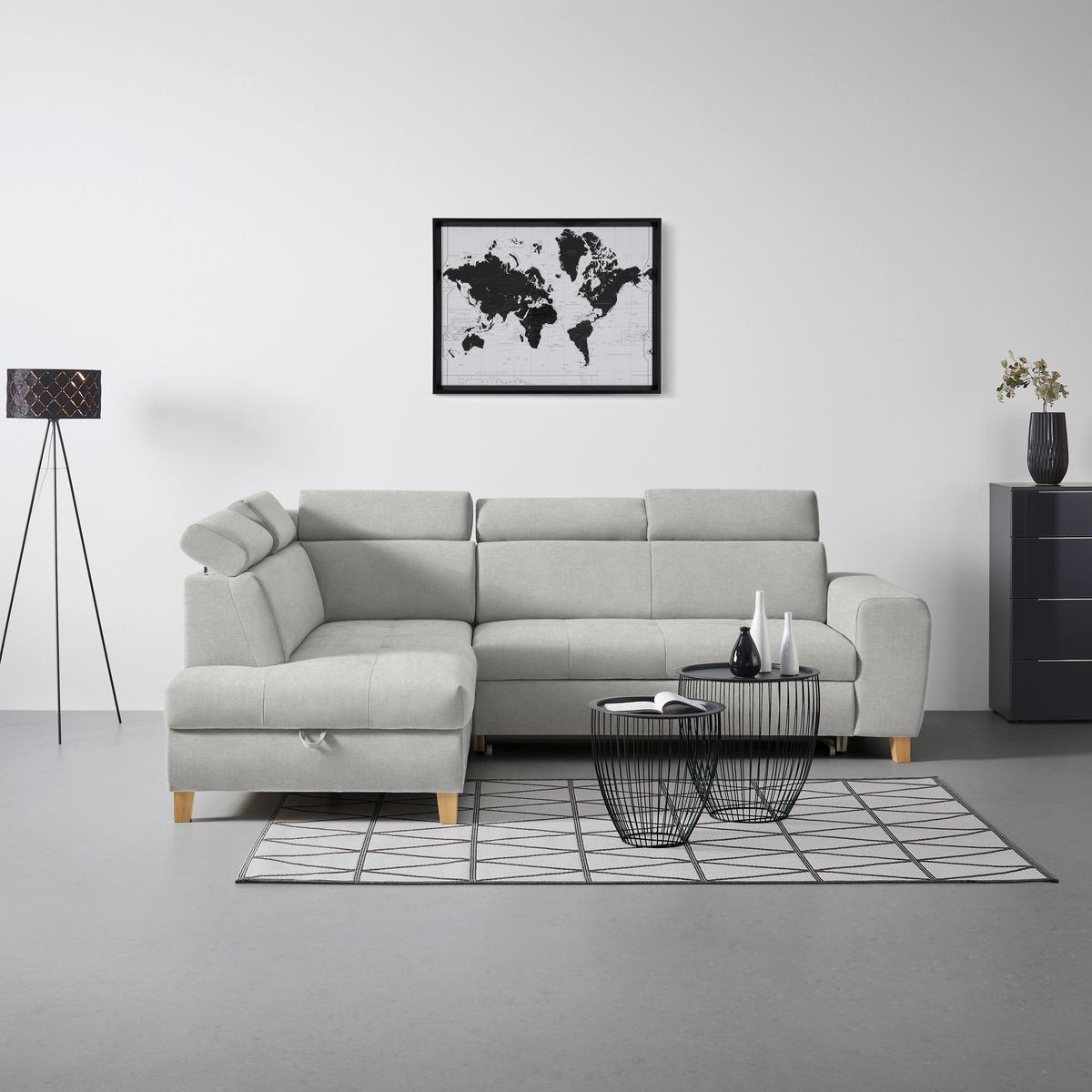 Ecksofa Lugo Hellgrau - Hellgrau, MODERN, Holz/Kunststoff (205/98/266cm) - Mömax