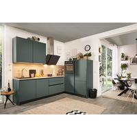 Eckküche inkl. 4 E-Geräte Clean in Dunkelgrün - Wildeiche/Dunkelgrün, MODERN, Holzwerkstoff (276/183cm) - Express-Kuechen