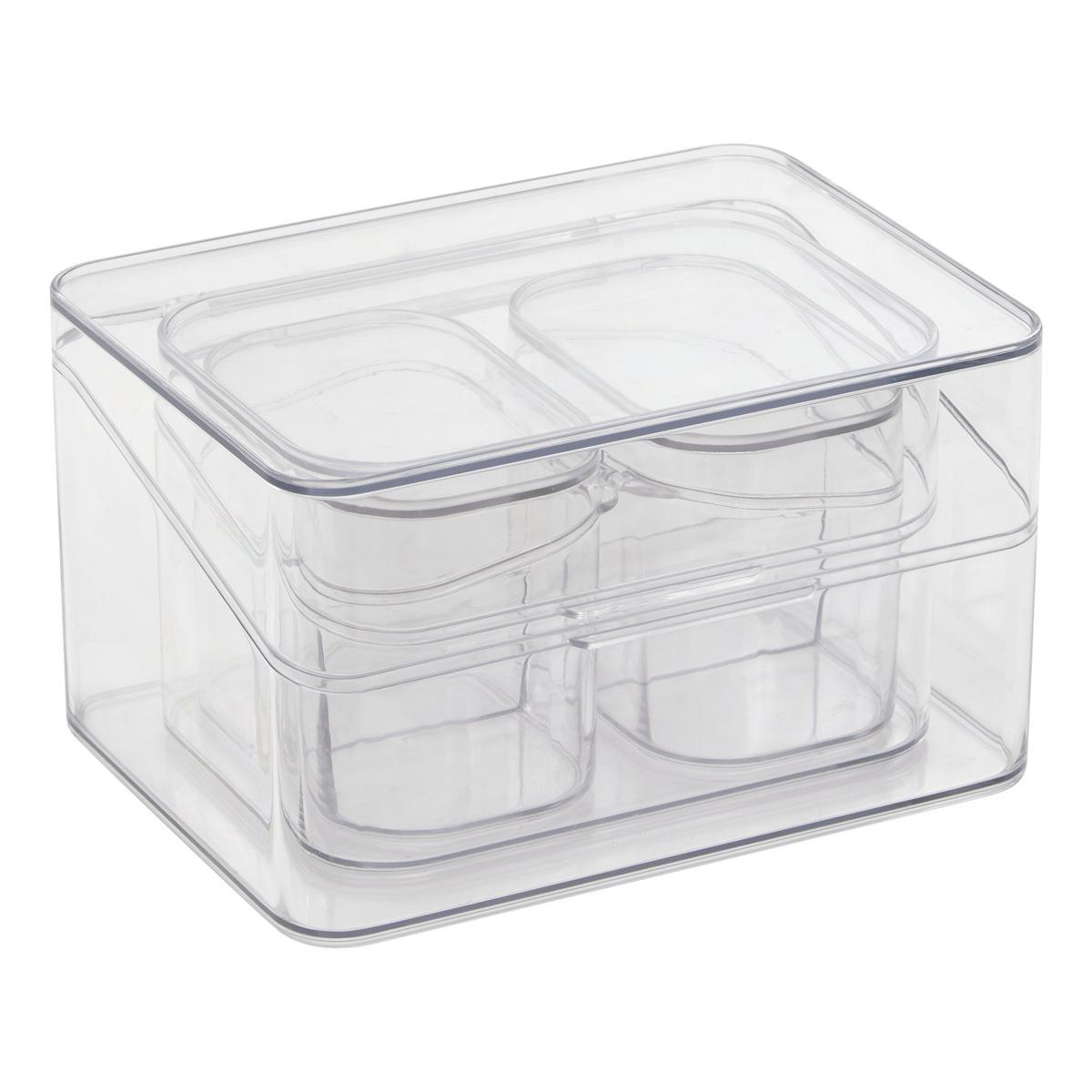 Organizator cosmetice Ceint 4/1 - transparent, Basics, plastic (10,6/8,5/9cm)
