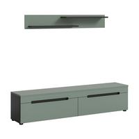 Dnevni Regal Canu, Sivozelena, 2-Delni - črna, Design, umetna masa/leseni material (170/38/33cm) - Livetastic