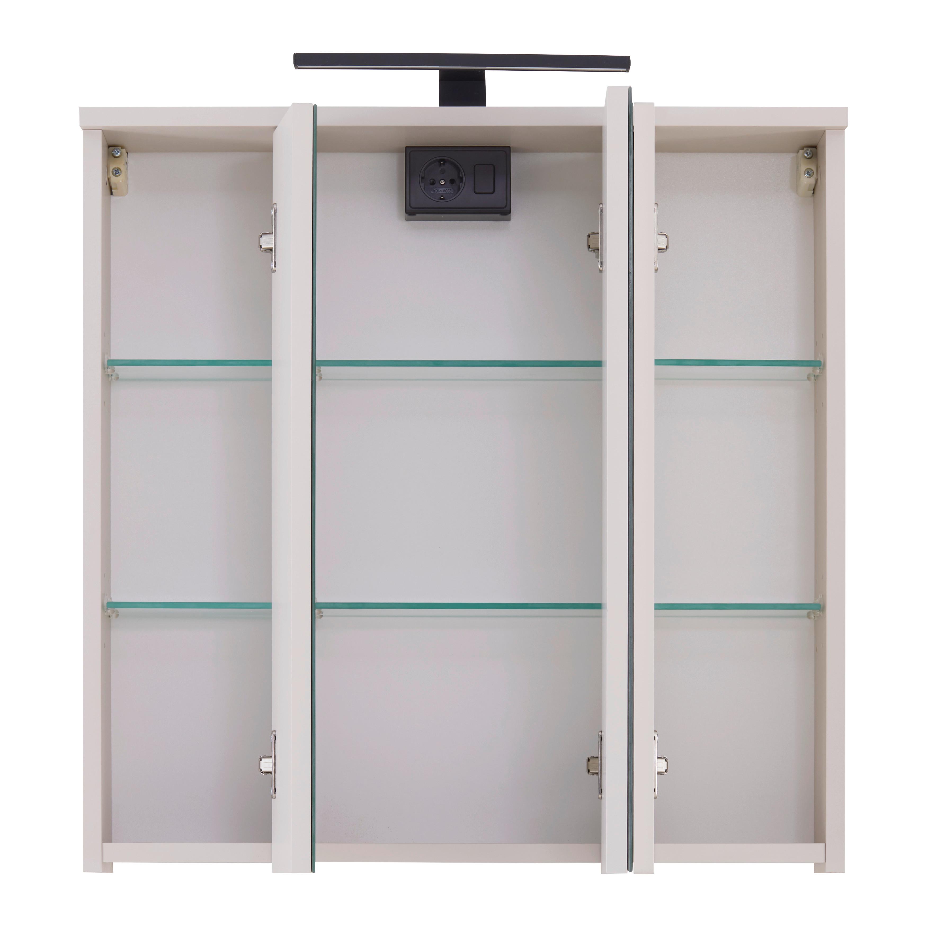 SPEGELSKÅP MALLORCA -EXKLUSIV- - svart/ekfärgad, Modern, metall/trämaterial (70/70/20cm) - Based