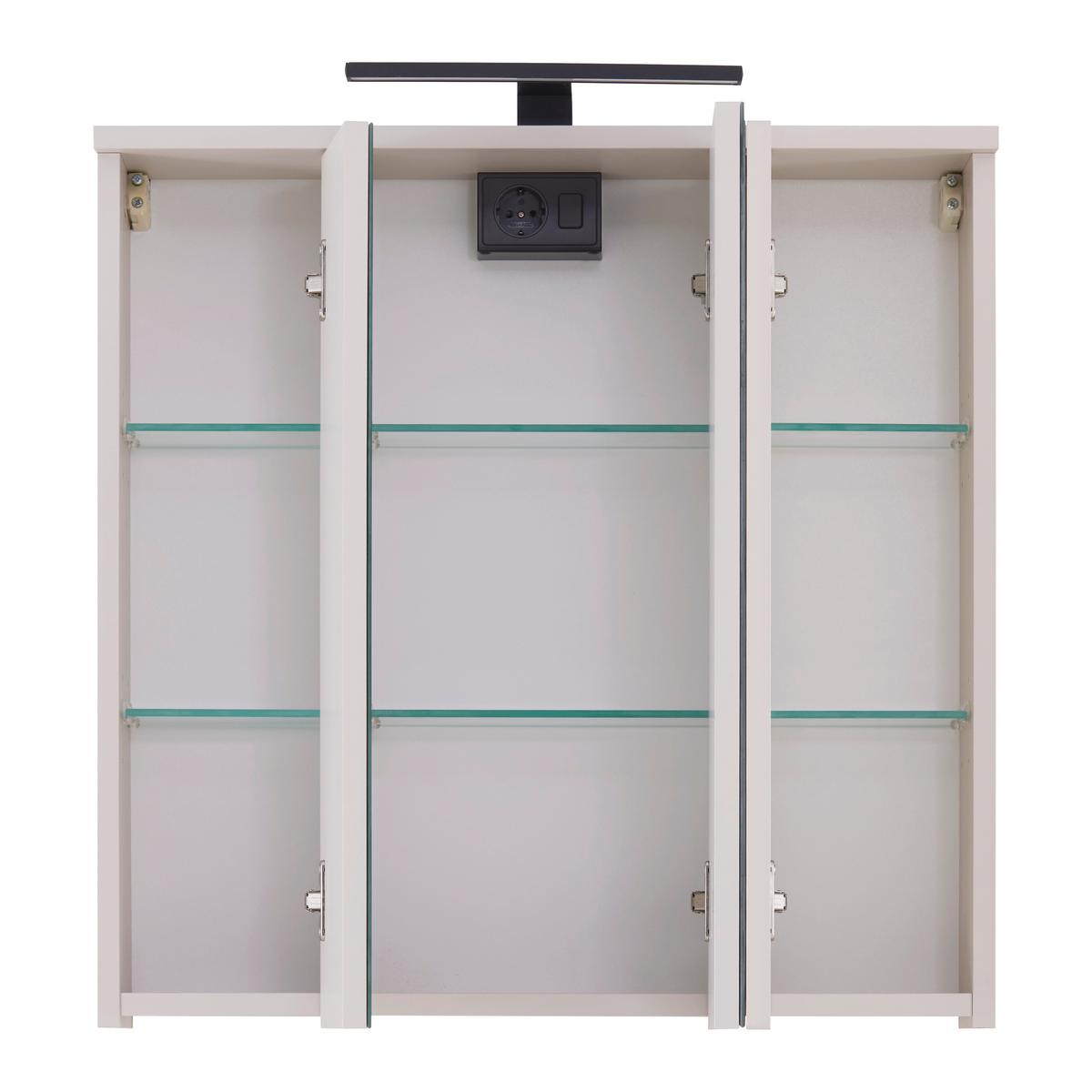 Spiegelschrank Mallorca Kaschmir-/Eichefarben - Eichefarben/Schwarz, MODERN, Glas/Holzwerkstoff (70/70/20cm) - Based