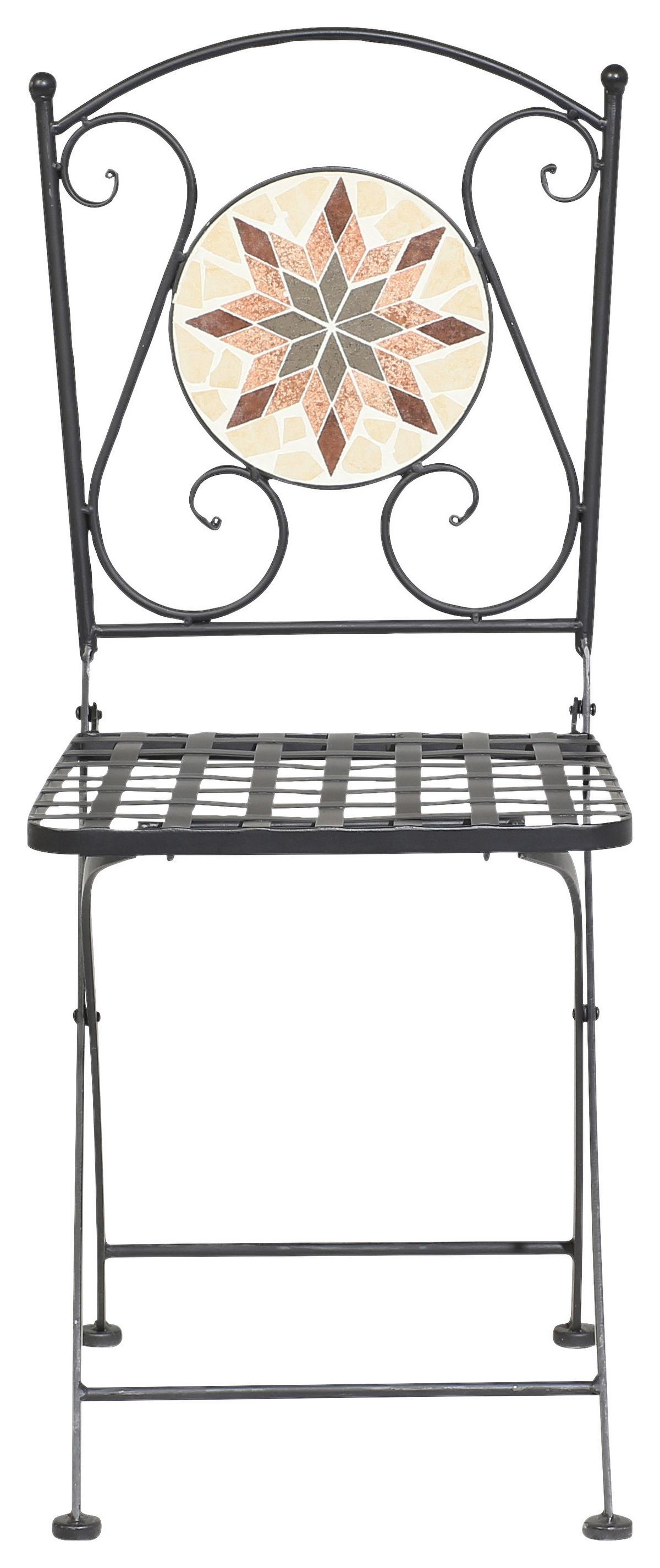 GARTENSTUHL 875336 - Multicolor/Schwarz, MODERN, Keramik/Metall (39/89,5/49,5cm) - Siena Garden