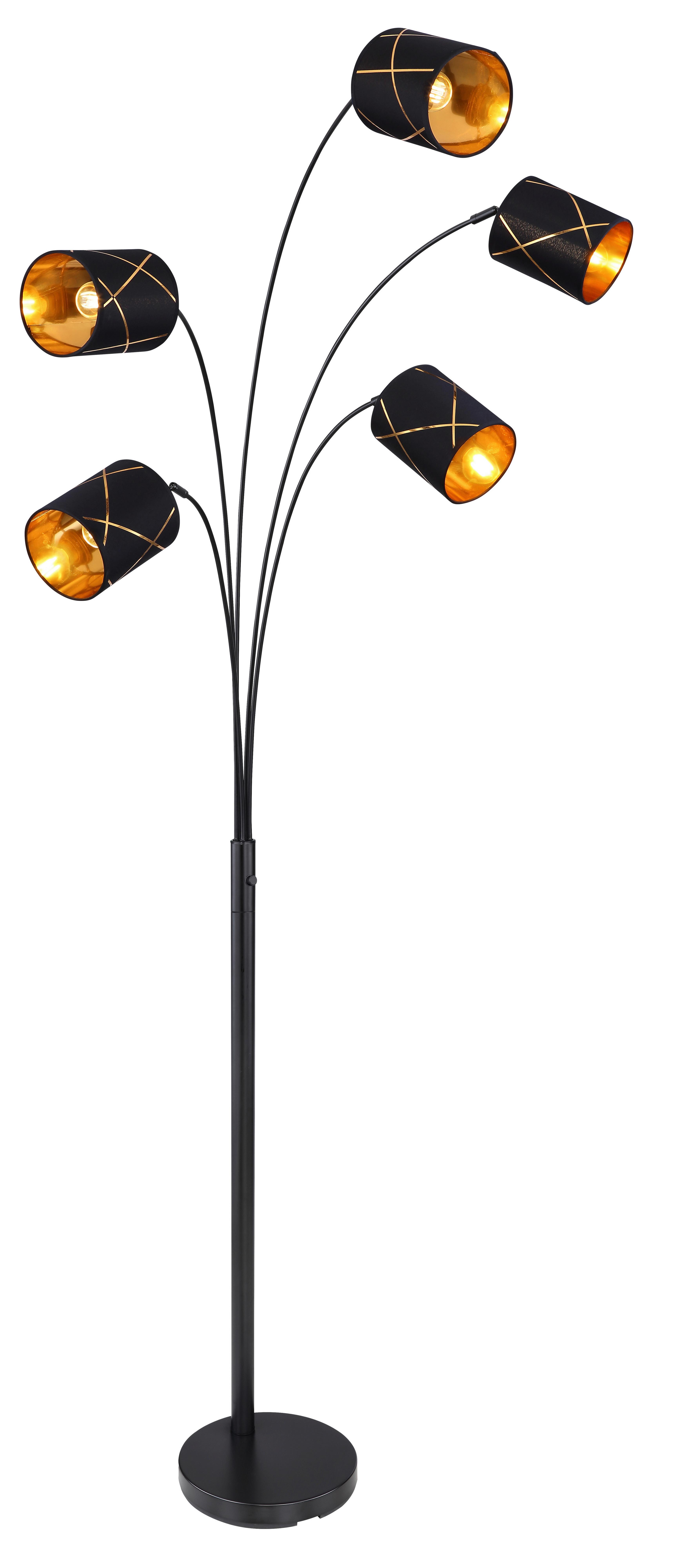 Lampa podłogowa BEMMO czarny/złoty, ok. 84x130x204cm - czarny/kolor złoty, Modern, tworzywo sztuczne/metal (84/130/204cm)