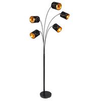 Lampa podłogowa BEMMO czarny/złoty, ok. 84x130x204cm - czarny/kolor złoty, Modern, tworzywo sztuczne/metal (84/130/204cm)