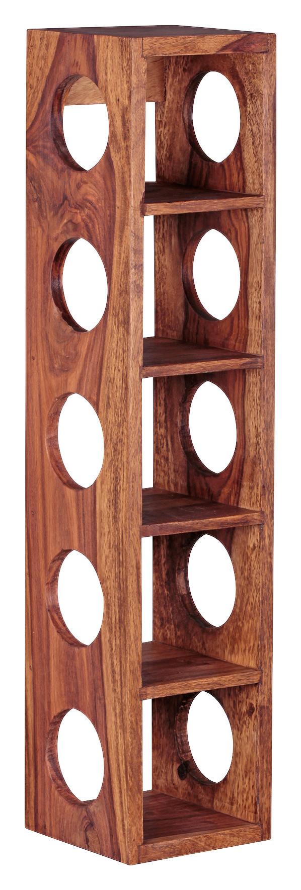 Stojalo Za Vino Mumbai - barve indijskega rožnega lesa, Moderno, les (15/70/15cm) - MID.YOU