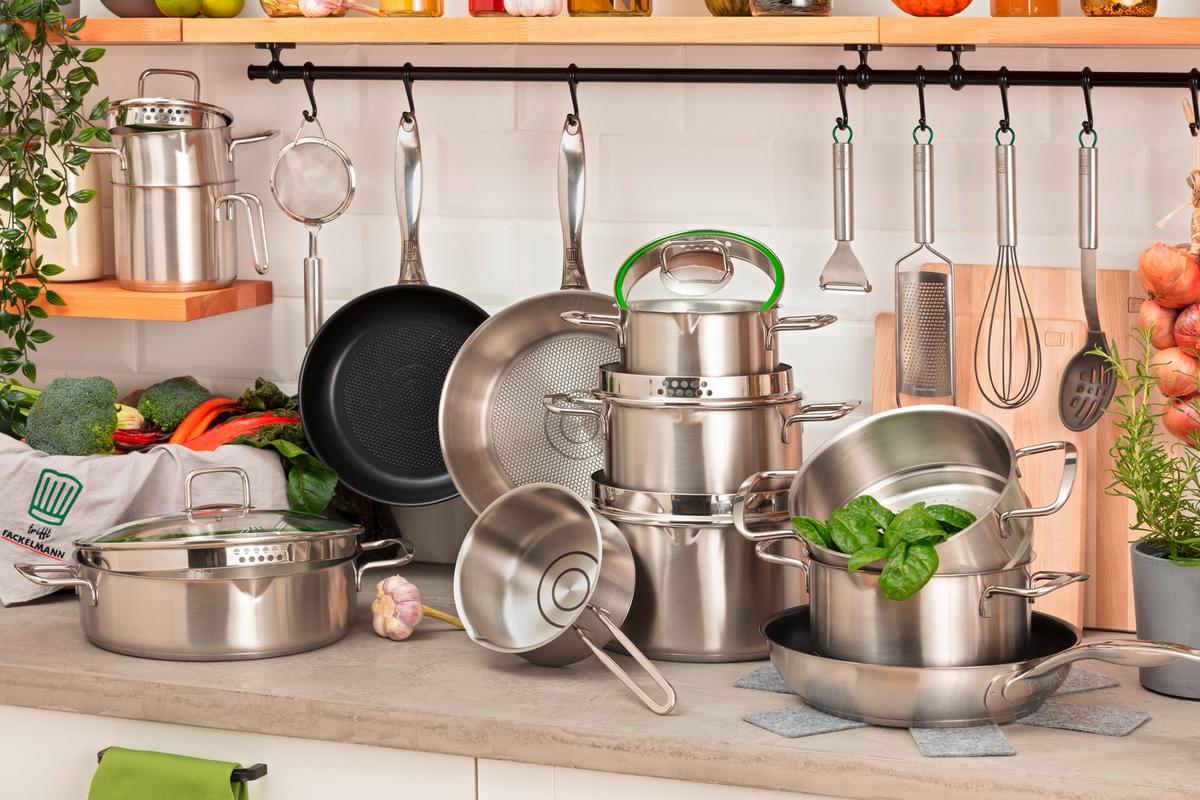 Oală Munich 2,5L - culoare inox, Design, sticlă/metal (20cm) - Chefkoch+Fackelmann