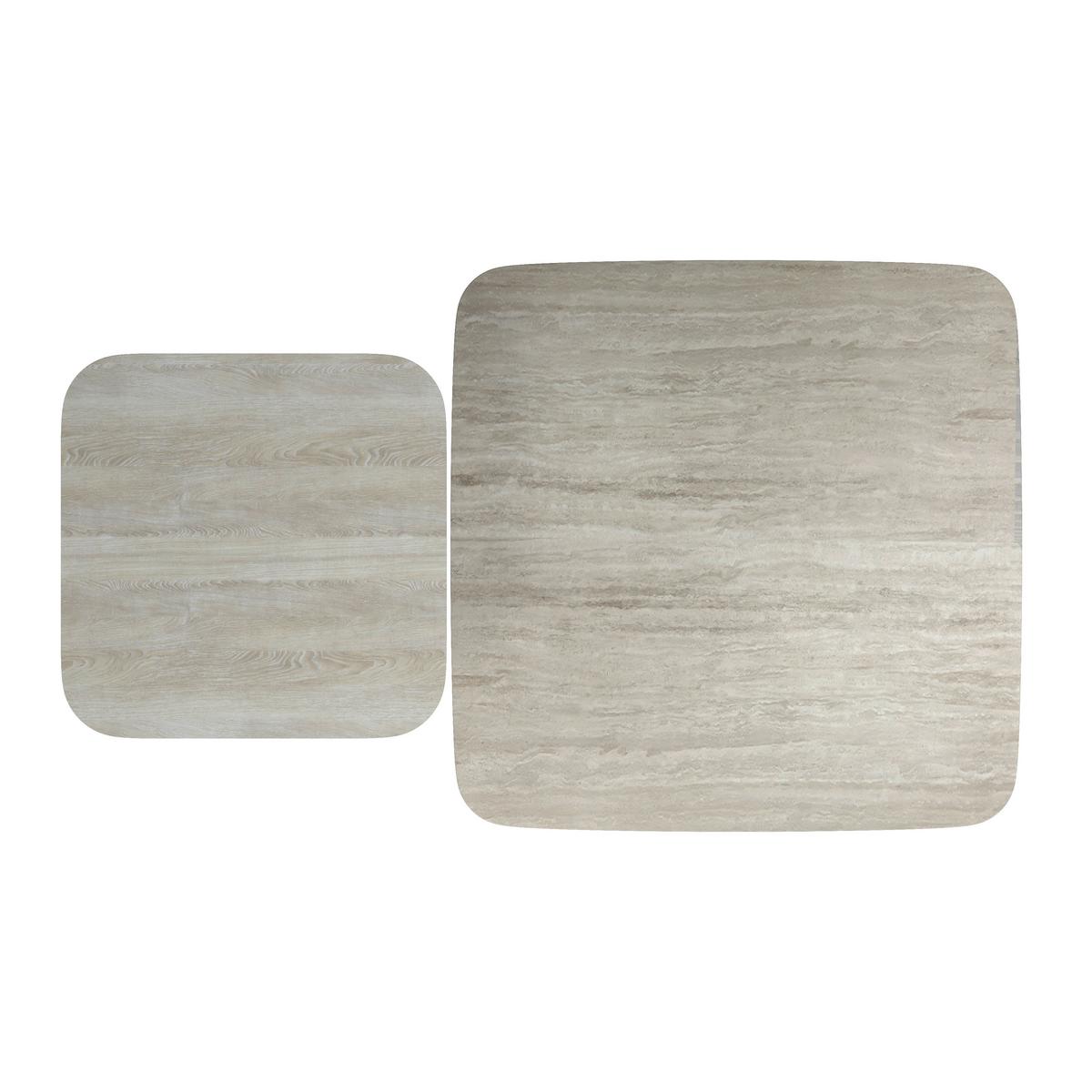 Couchtisch Thiago Creme 2-er Set MDF/Stein - Creme, MODERN, Holzwerkstoff/Stein - Bessagi Home