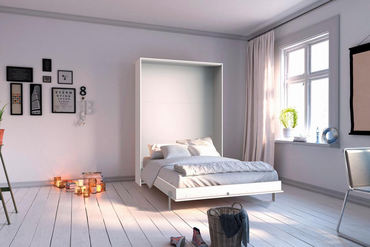 Klappbett Juist ca. 120x200 cm Weiß - Weiß, KONVENTIONELL, Holz/Holzwerkstoff (120/200cm) - MID.YOU