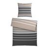 Bettwäsche Streif XL Schwarz/Beige ca. 155x220cm - Beige/Schwarz, KONVENTIONELL, Textil (155/220cm) - Mömax