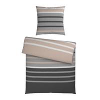 Bettwäsche Streif XL Schwarz/Beige ca. 155x220cm - Beige/Schwarz, KONVENTIONELL, Textil (155/220cm) - Mömax