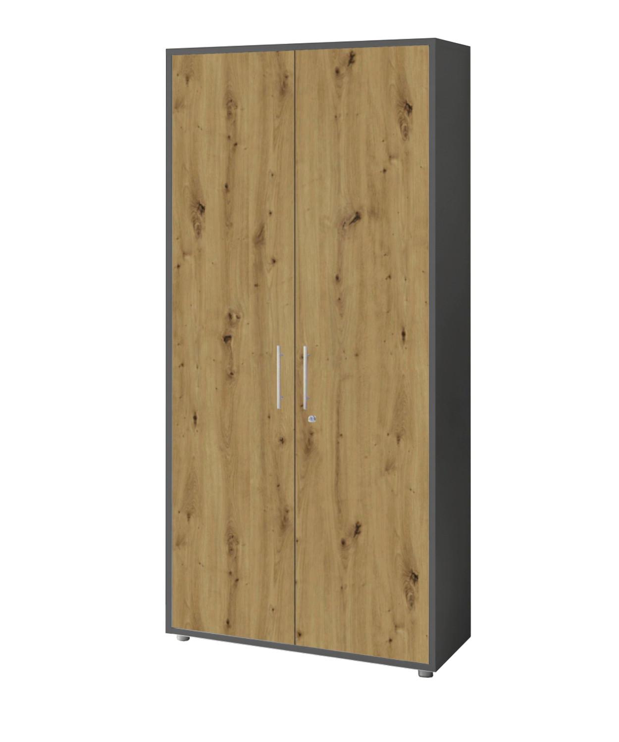 AKTENSCHRANK OFFICE EDITION - Anthrazit/Eiche Artisan, MODERN, Holzwerkstoff (84,4/185,6/33cm) - MID.YOU