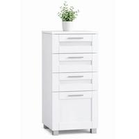 Midischrank Nilari L Weiß - Silberfarben/Weiß, Trend, Glas/Holzwerkstoff (38/76/28cm) - MID.YOU