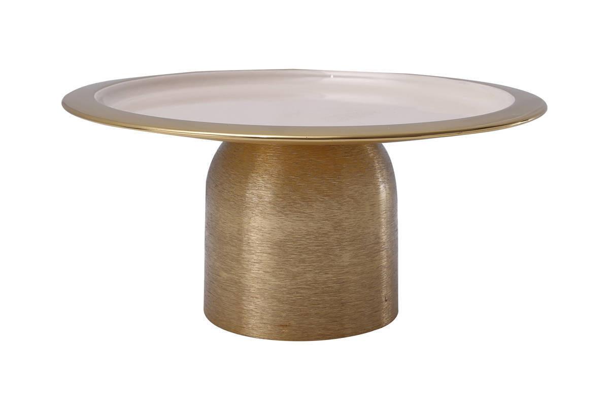 TORTENPLATTE KUCHENPLATTE ART DECO 325 - Goldfarben/Rosa, Trend, Metall (29/14cm) - Kayoom