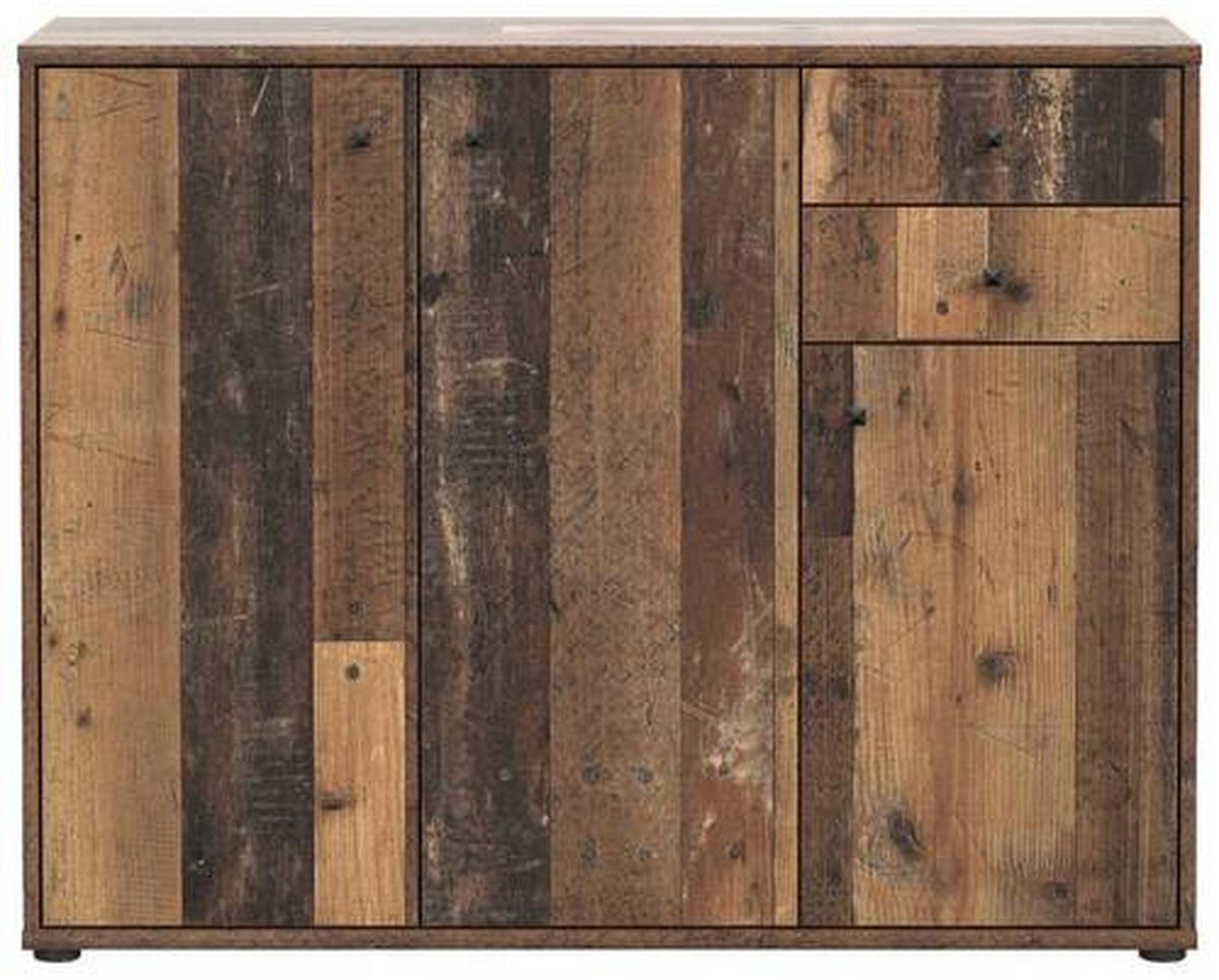 Komoda Tempra 2, Temno Rjava - črna/temno rjava, Basics, umetna masa/leseni material (108,8/85,5/34,8cm) - Mömax