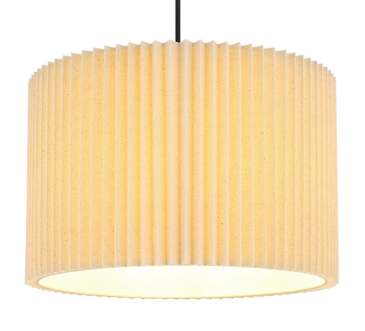 HÄNGELEUCHTE 15757H PAGE - Schwarz/Naturfarben, Basics, Textil/Metall (38/120cm) - Globo