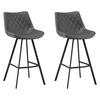 Barhocker-Set Bowie 2er-Set ca. 50x102 cm Anthrazit - Anthrazit/Schwarz, KONVENTIONELL, Textil/Metall (50/102/55cm) - MID.YOU