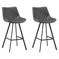 Barhocker-Set Bowie 2er-Set ca. 50x102 cm Anthrazit - Anthrazit/Schwarz, KONVENTIONELL, Textil/Metall (50/102/55cm) - MID.YOU