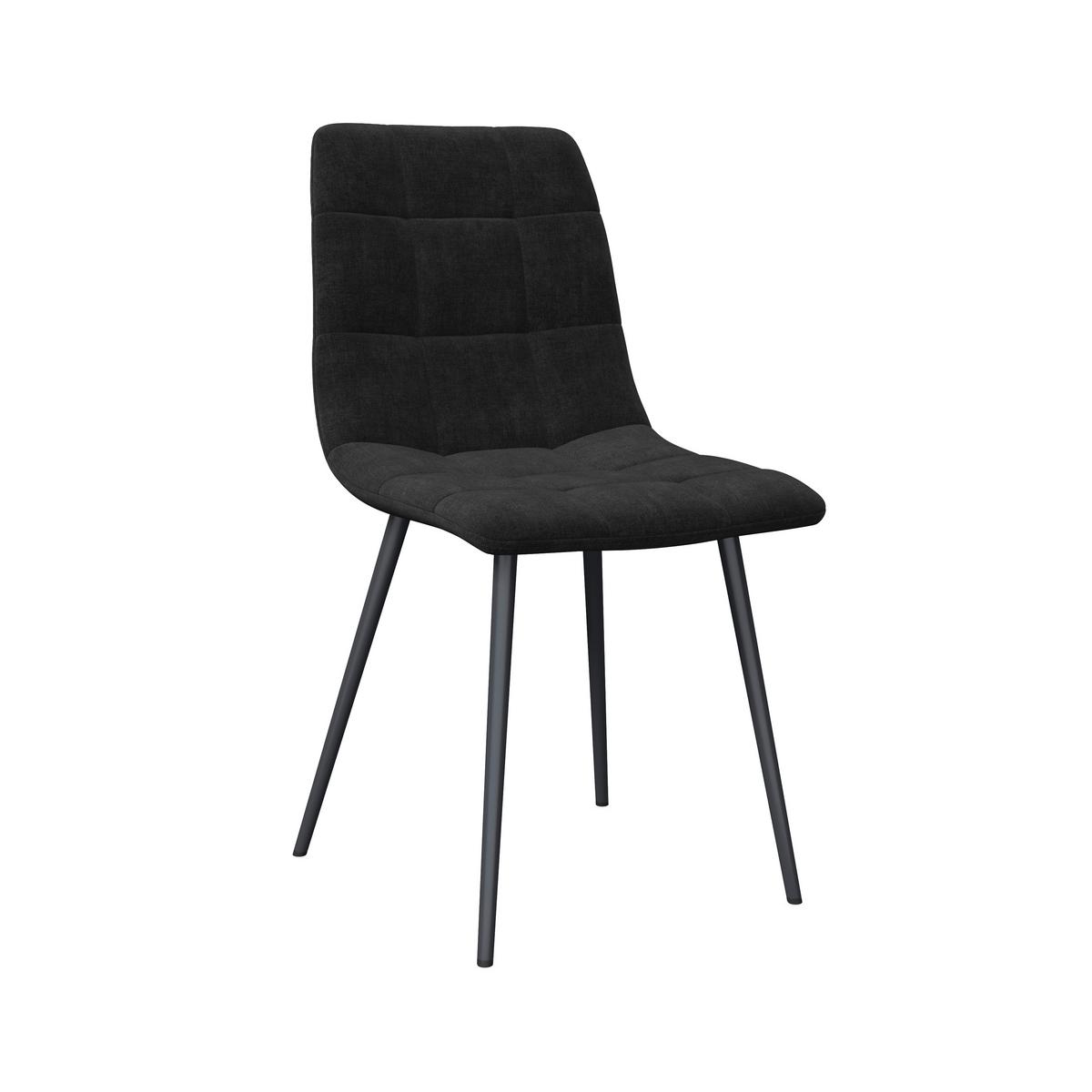 Stuhl Ria Schwarz Mikrofaser Gepolstert - Schwarz, MODERN, Textil/Metall (44/87/54cm) - Bessagi Home