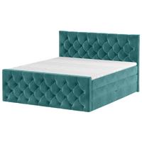 Boxspring Krevet Elio - bež/boje petroleja, Romantično / ladanjski, tekstil/plastika (140/200cm) - Modern Living