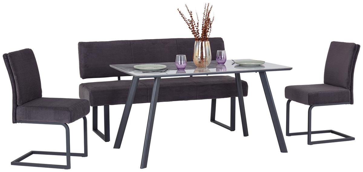 Jedilna Miza George, Črna, Siva, 140x80 - siva/črna, Konvencionalno, kovina/leseni material (140/76/80cm) - Mömax