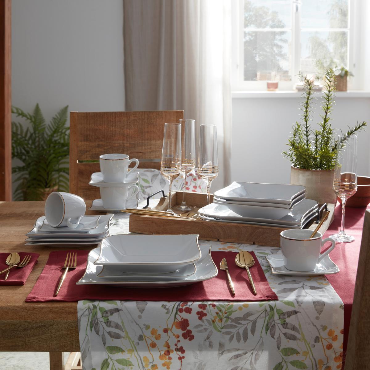 Tischläufer Steffi Rot/Weiß ca. 45x150cm - Rot, LIFESTYLE, Textil (45/150cm) - Mary's