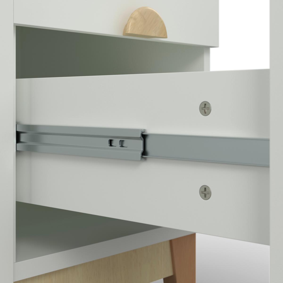 Kinderkleiderschrank Enny Weiß/Buchefarben ca.120x182x54 - Buchefarben/Weiß, MODERN, Holz/Holzwerkstoff (120/182/54cm) - Bessagi Kids
