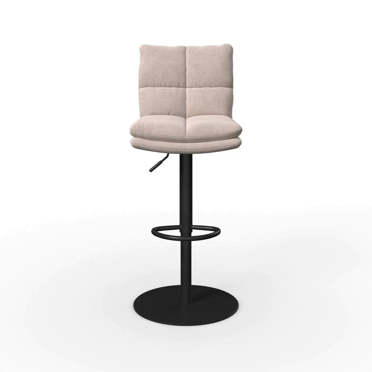 Barhocker Caja Creme Struktur Gepolstert - Creme/Schwarz, MODERN, Holz/Textil (47/87-107/49cm) - Bessagi Home