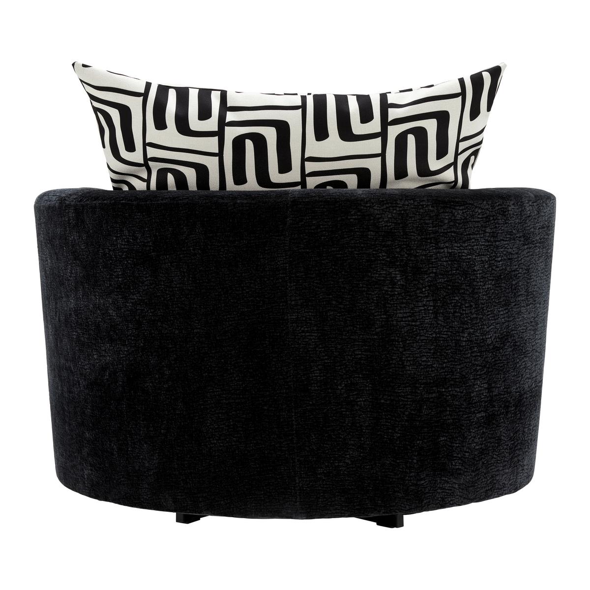 Designsessel Cabona drehbar Strukturstoff schwarz - Beige/Schwarz, MODERN, Textil/Metall (115/72/115cm) - Premium Living