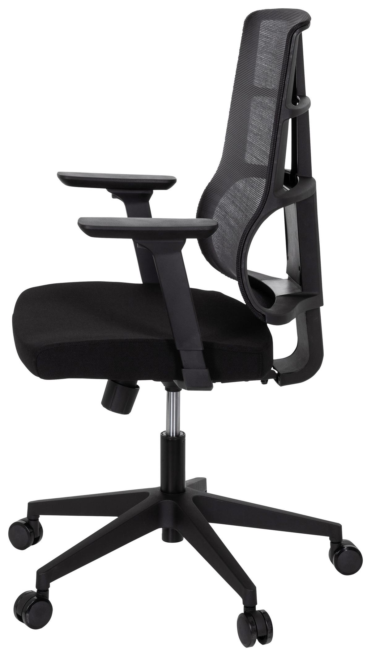 Pisarniški Stol Spinio, Črna - črna, Moderno, umetna masa/tekstil (65/124/60cm) - MID.YOU