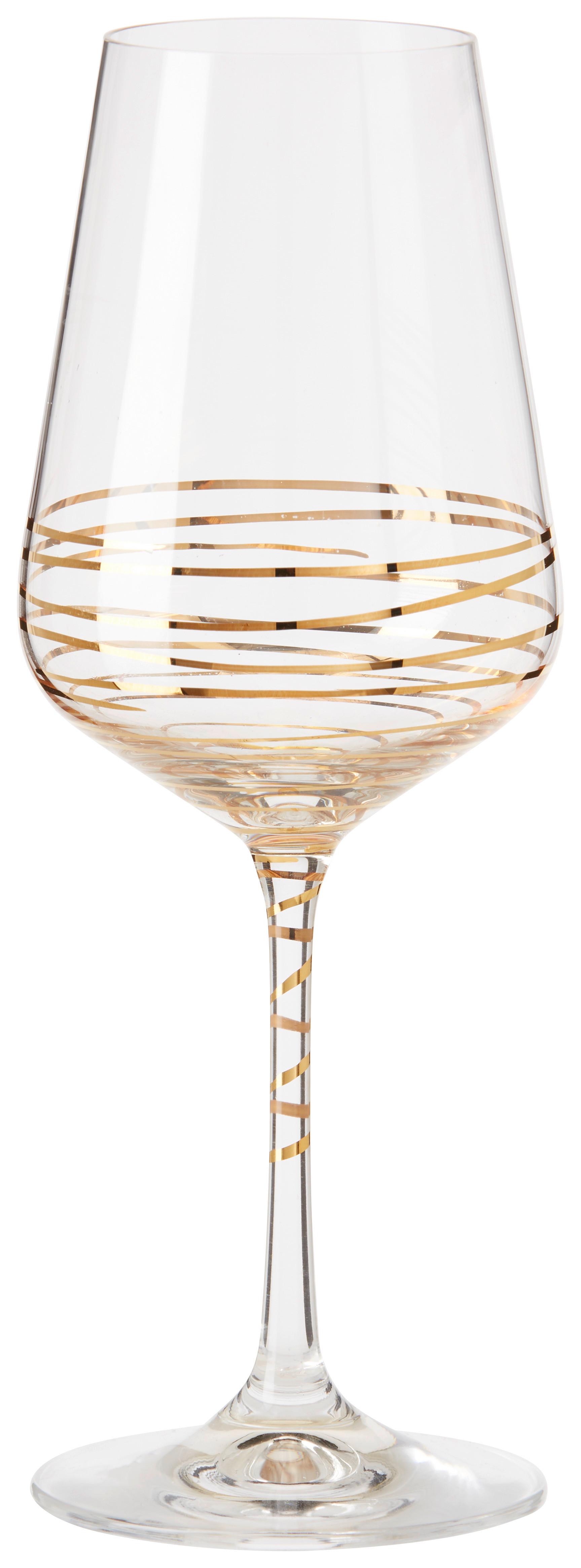 Weißweinglas Elegance ca. 350ml - Klar/Goldfarben, MODERN, Glas (0,35l) - Bohemia