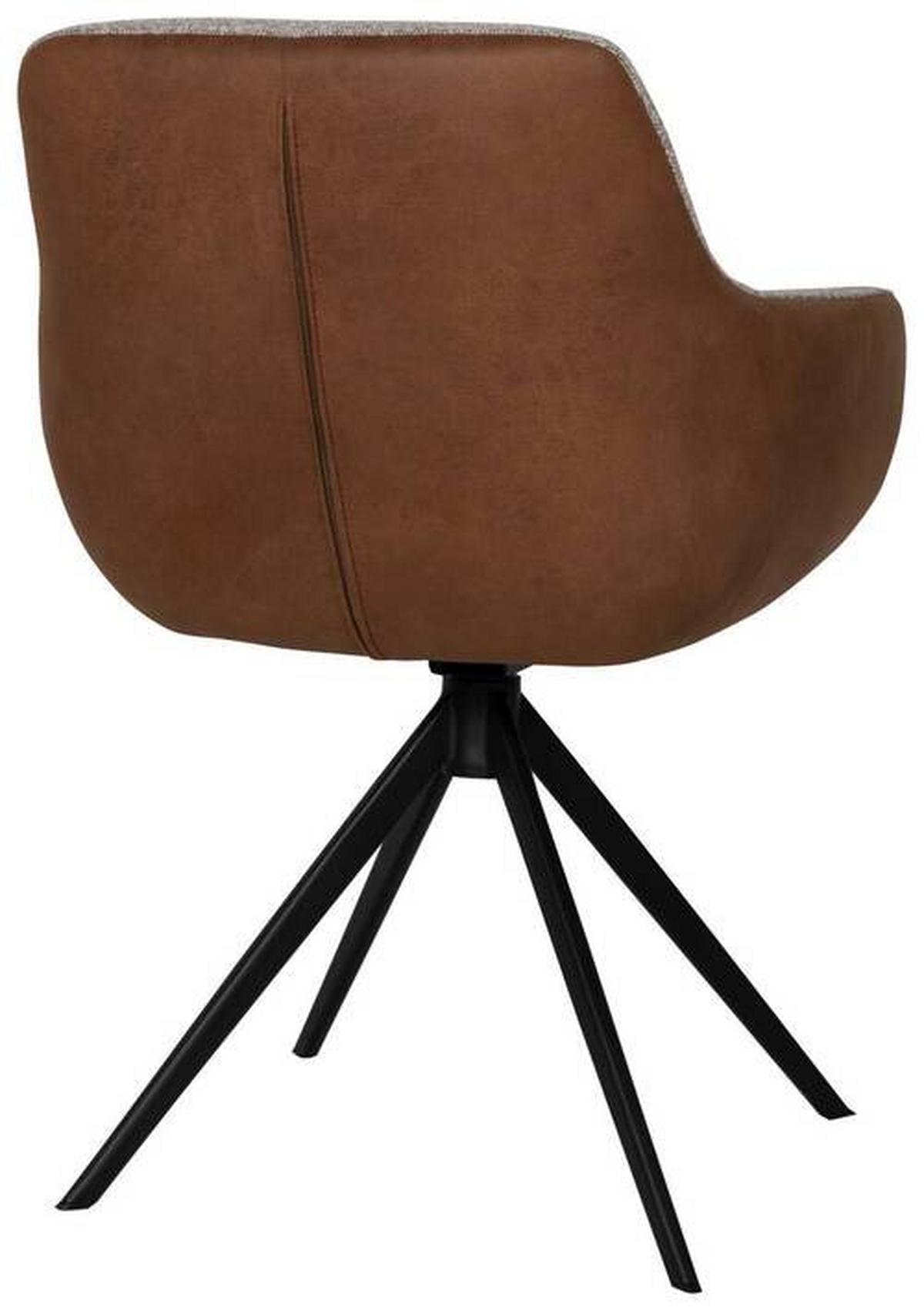 KRZESŁO Z PODŁOKIETNIKAMI FONS - greige/czarny, Design, metal/tkanina (61/85/61cm) - Valdera