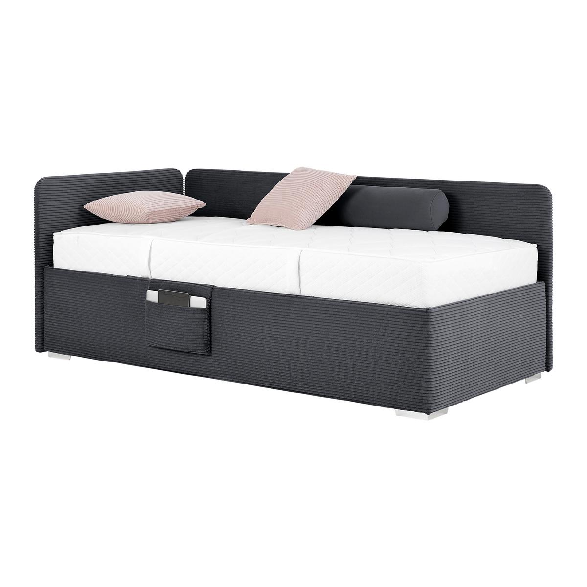 PAT REMI DECOR GRAFIT - grafit/culoare natur, Konventionell, lemn/textil (90/200cm) - Mömax