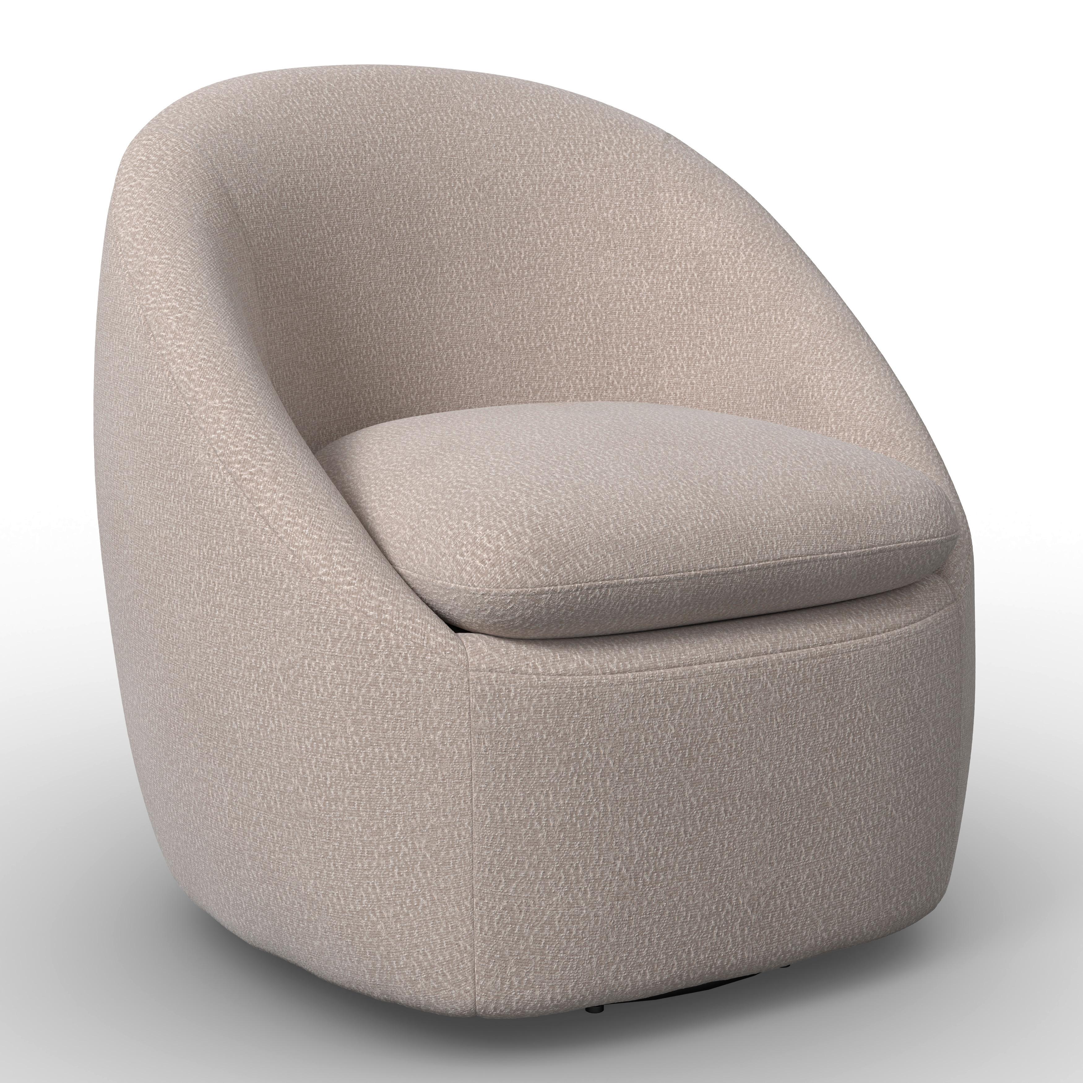 Sessel Dora Chenille Creme - Creme/Schwarz, MODERN, Holz/Textil (77/74/73cm)