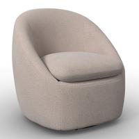Sessel Dora Chenille Creme - Creme/Schwarz, MODERN, Holz/Textil (77/74/73cm)