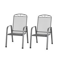Gartensessel-Set Elda 2-tlg. Anthrazit Hochlehner - Anthrazit, Basics, Metall (57/94/75cm) - Siena Garden