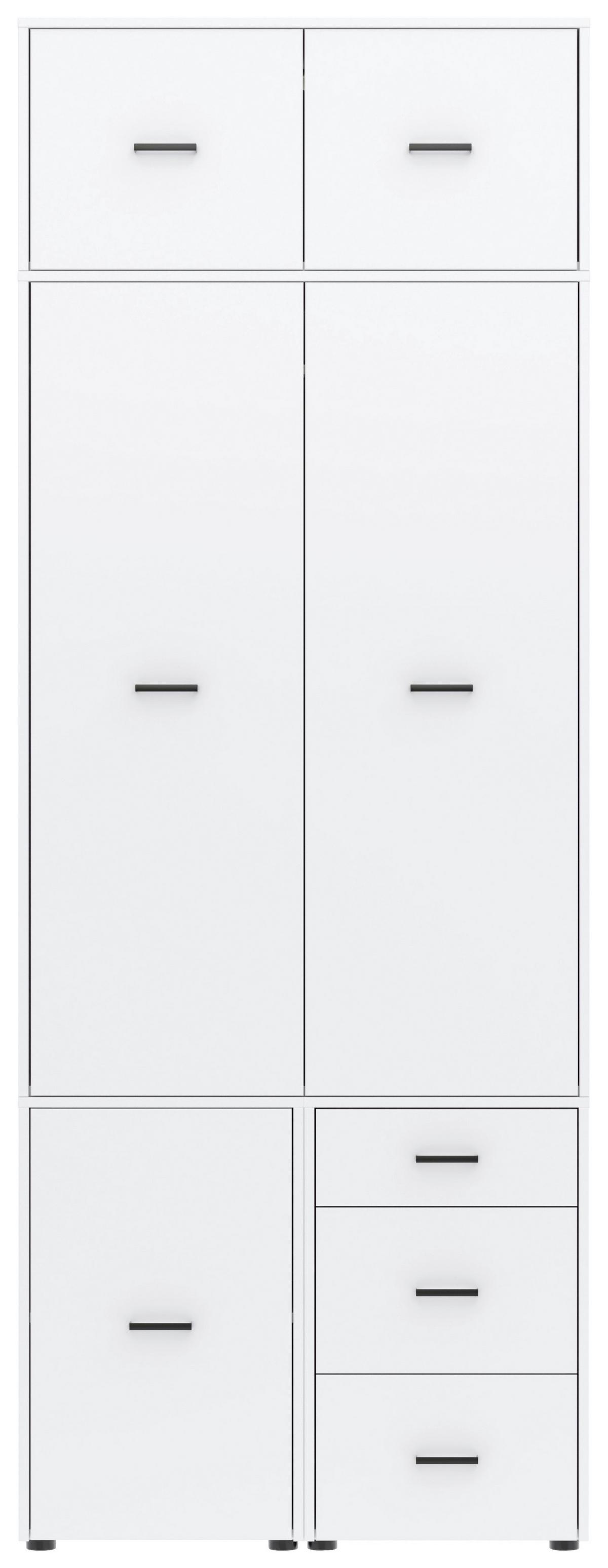 Kleiderschrank Kivo Weiß - Schwarz/Weiß, Basics, Holzwerkstoff/Kunststoff (90/239,40/52,1cm) - Based