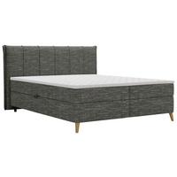 Boxbett Veloria Anthrazit ca. 160x200cm - Anthrazit/Schwarz, KONVENTIONELL, Textil/Metall (160/200cm) - Based