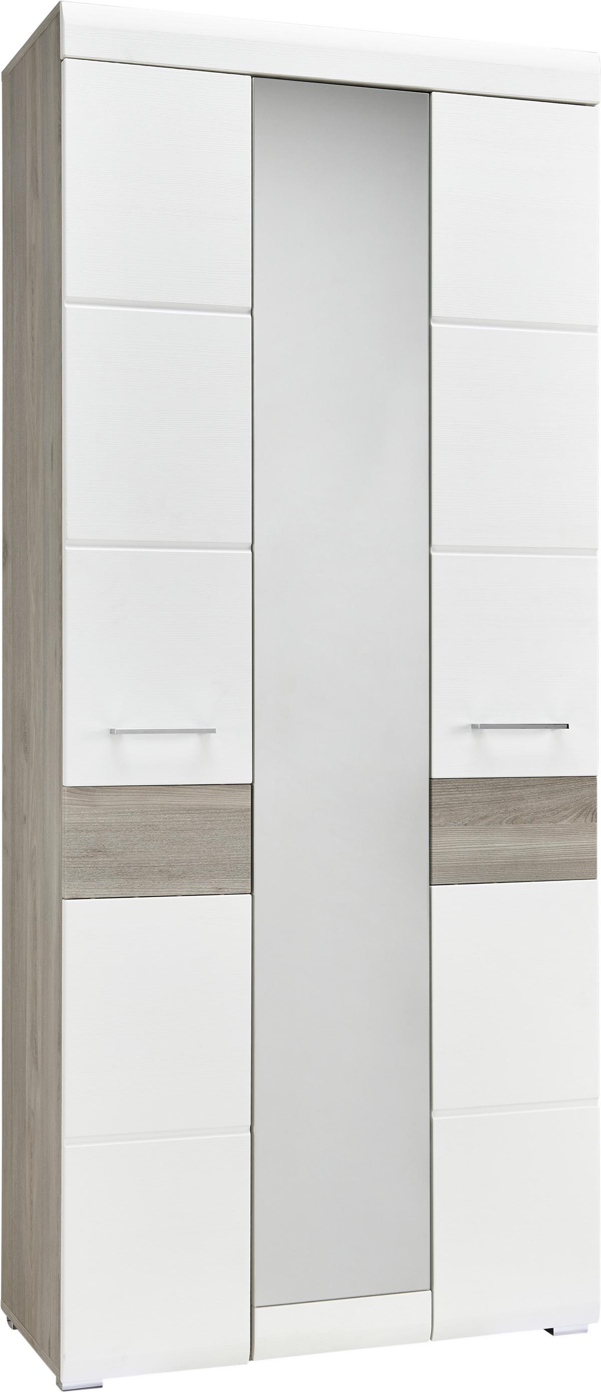 armoire de garde-robe in Silbereiche/Weiss - Chromfarben/Weiss, Konventionell (85/200/40cm) - Premium Living