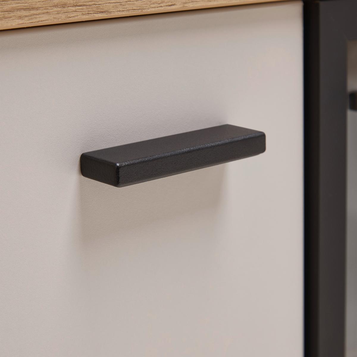 TV-Element Cremona Kaschmir/Eiche Artisan - Kaschmir/Schwarz, MODERN, Glas/Holzwerkstoff (210/55/45cm) - Premium Living