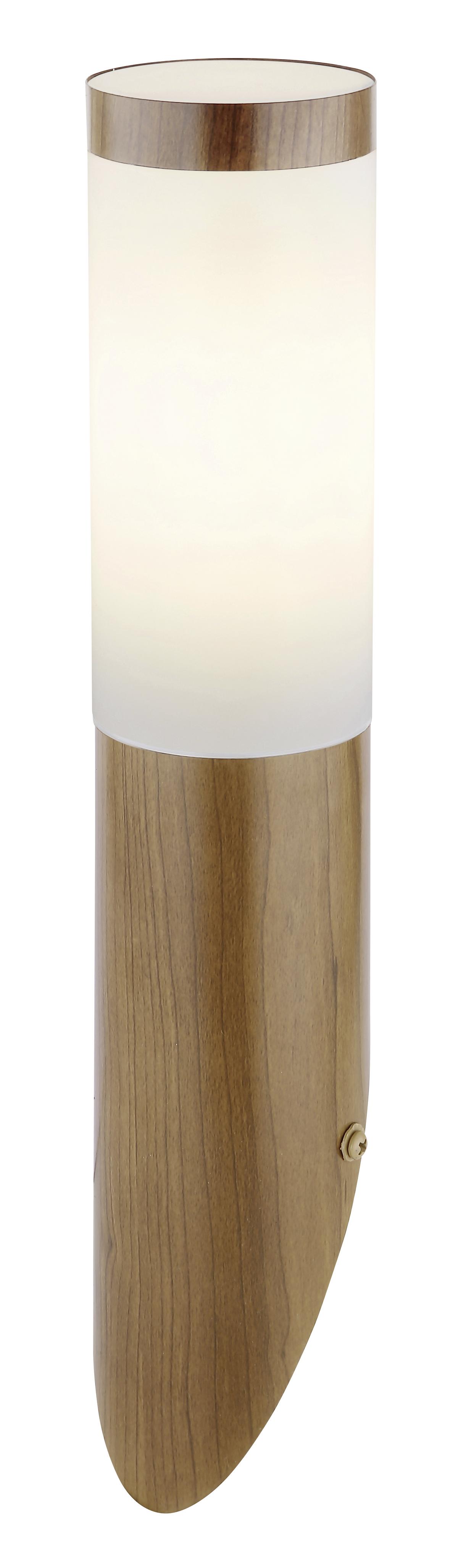 AUSSENWANDLEUCHTE 3157W - Opal/Braun, Basics, Kunststoff/Metall (7,6/39cm) - Globo
