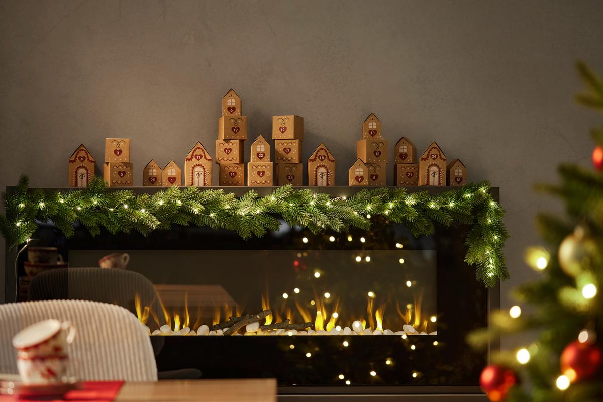 Adventskalender Houses zum Befüllen - Rot/Braun, KONVENTIONELL, Papier (21.5/17/2cm) - Modern Living