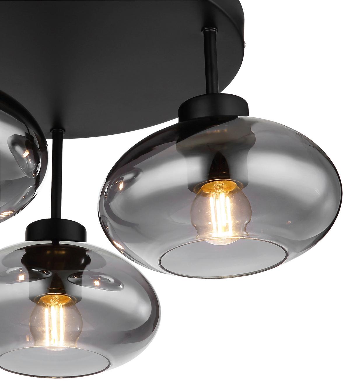 LAMPA SUFITOWA REIN I - czarny, Design, metal/szkło (40/24cm) - Novel