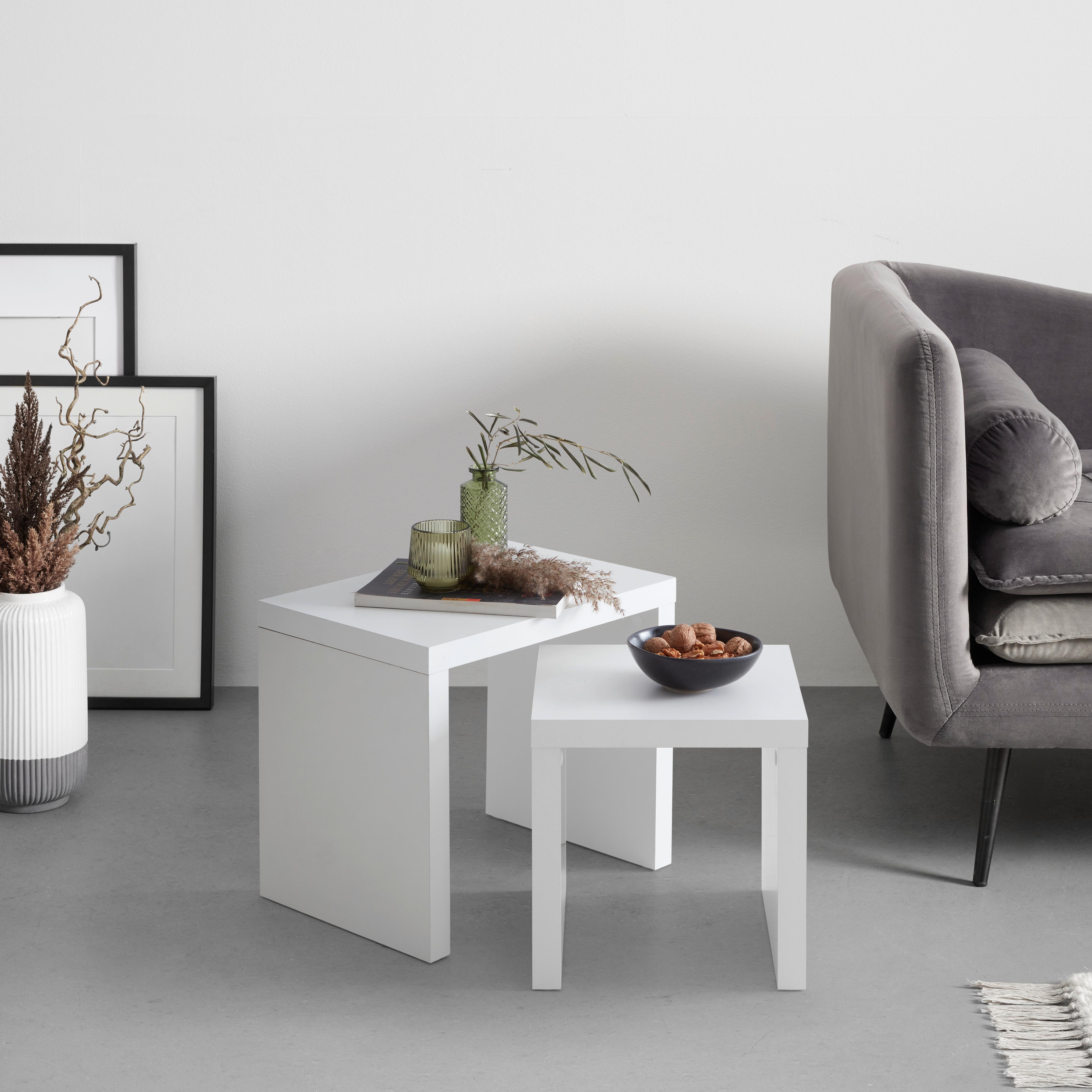 Beistelltisch Twix Weiß - Weiß, MODERN, Holzwerkstoff (44/31/37/31/30cm) - Mömax