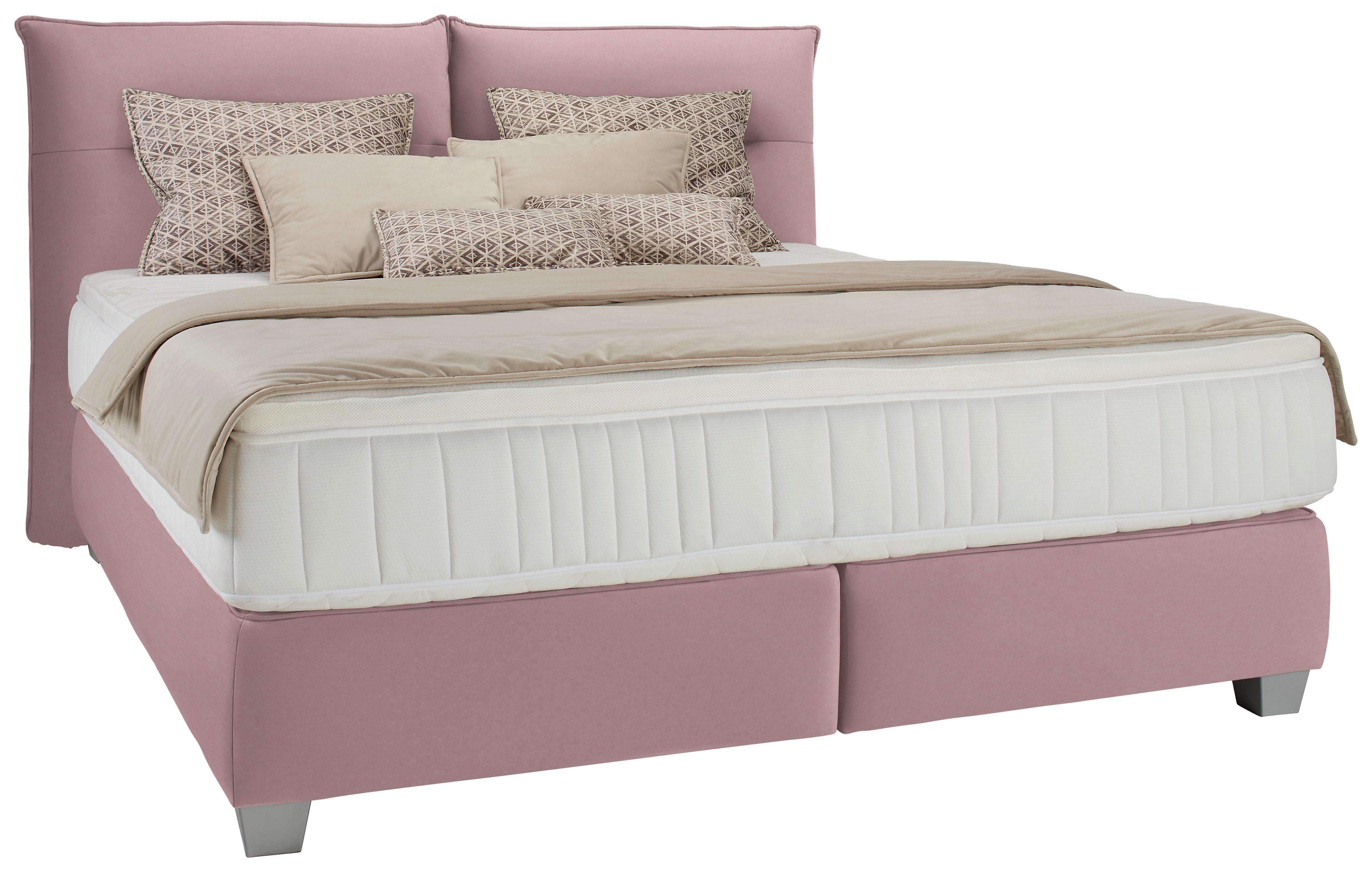 Boxspringbett Fog in Flieder ca. 180x200cm - lilas/couleur argentée, Lifestyle, textile/matière synthétique (180/200cm) - Premium Living